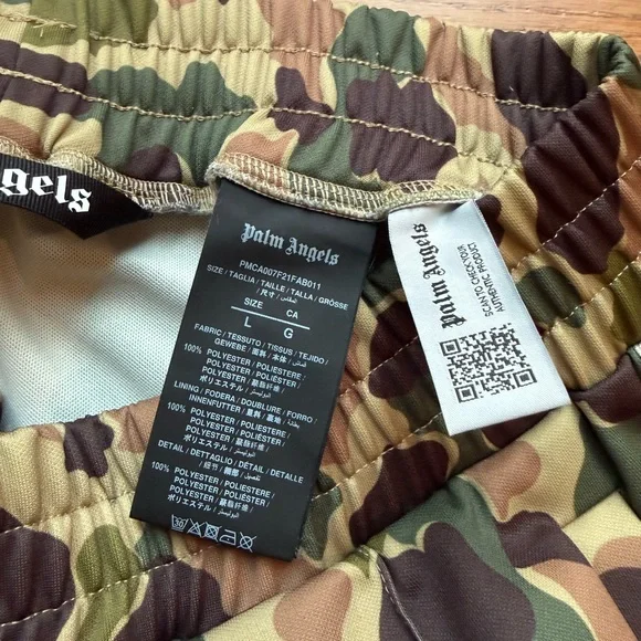 Palm Angels Camo Track Pants in Green, Brown, Black